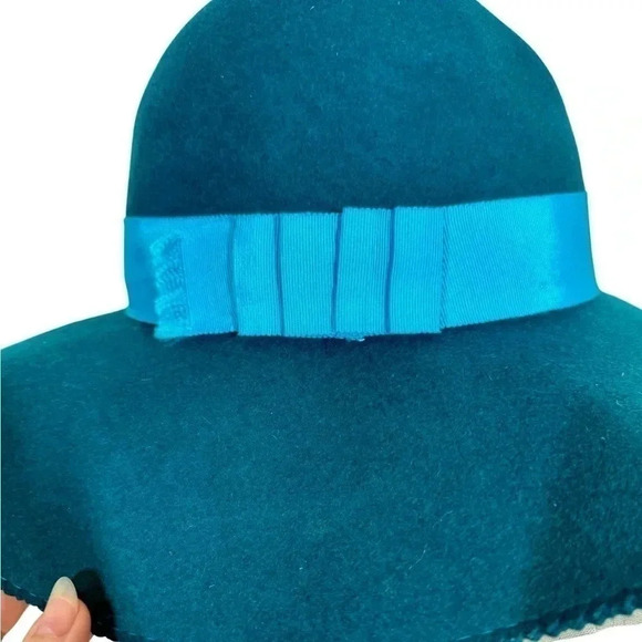 NEW NWT Lola Hats of NY Pinked Fedora 7199 100% Rabbit Hair Wool in Peacock - Picture 5 of 14